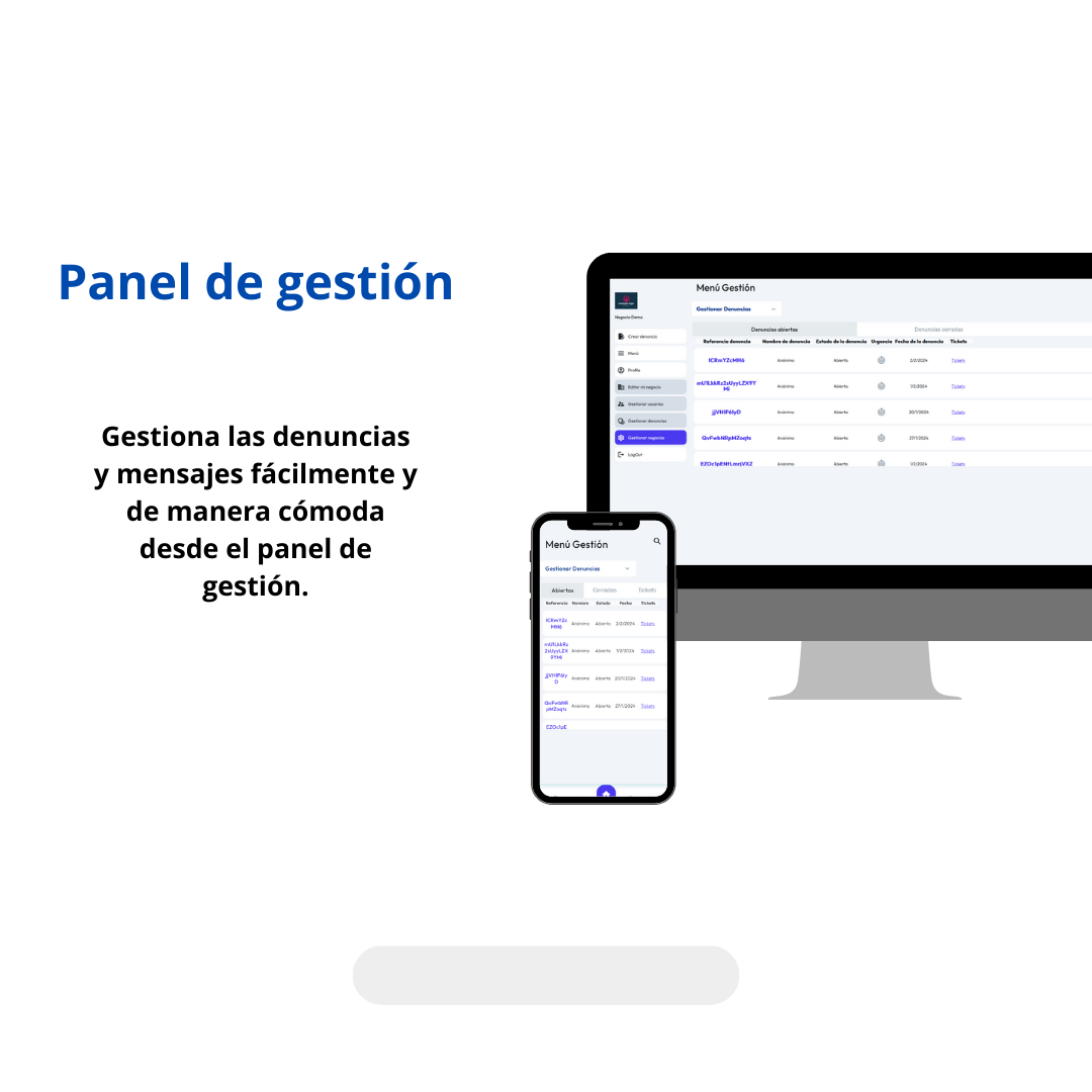 Panel de gestión